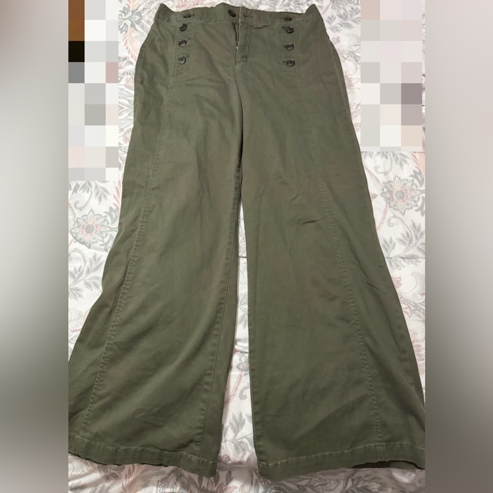 St. John's Bay Olive Wide-Leg Trousers
